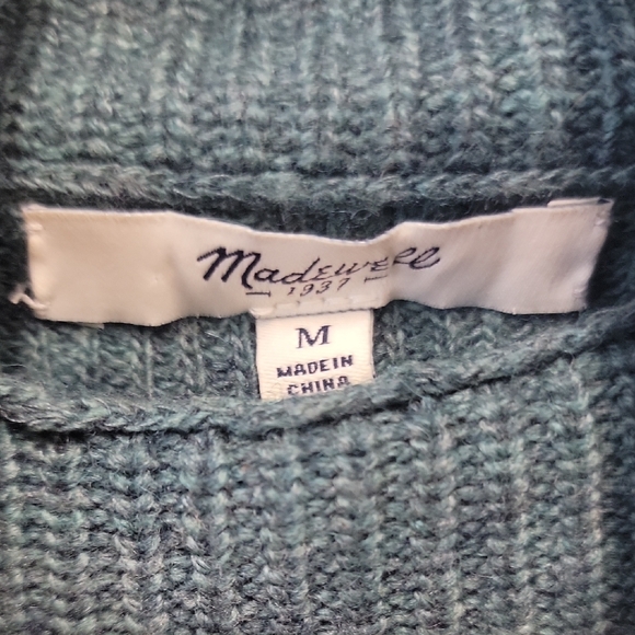 Madewell Teal Cowl Neck Sweater - Picture 2 of 14